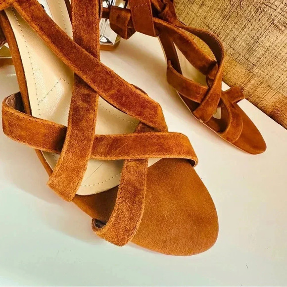 NWOT Miu Miu Suede Gladiator Mirriored Heel Sandals - Picture 9 of 11